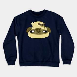 Pug Face and Little Pug Crewneck Sweatshirt